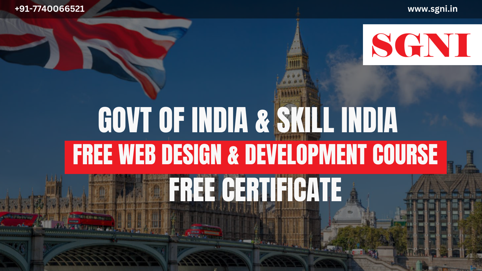 Govt of India & Skill India Free Web Design & Development Course 2025
