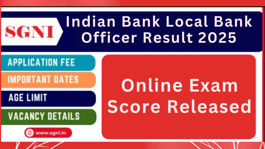 Indian Bank Local Bank Officer Result 2025